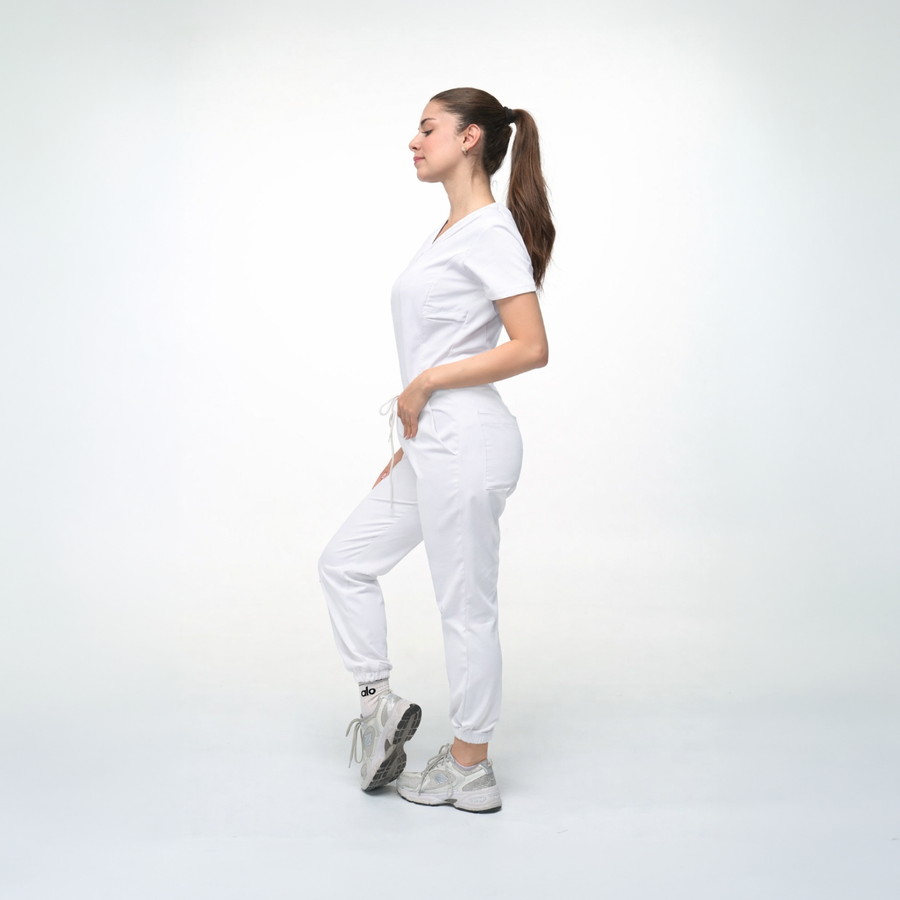 Cuello V con Pantalón - Blanco