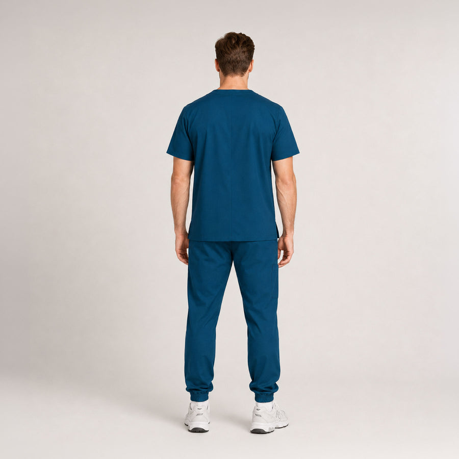 Cuello V con Pantalón - Azul Petróleo