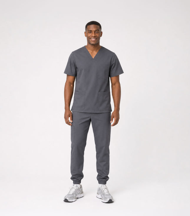Cuello V con Pantalón - Gris Oxford