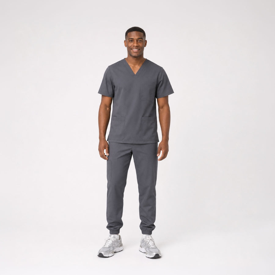 Cuello V con Pantalón - Gris Oxford