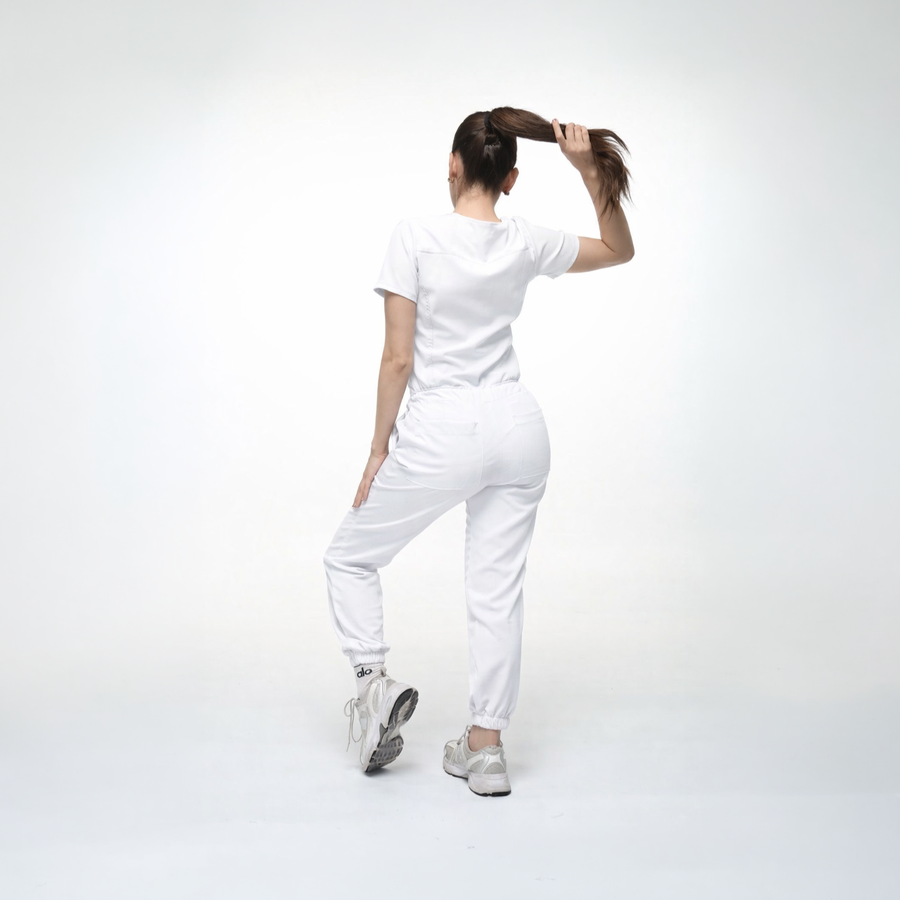 Cuello V con Pantalón - Blanco