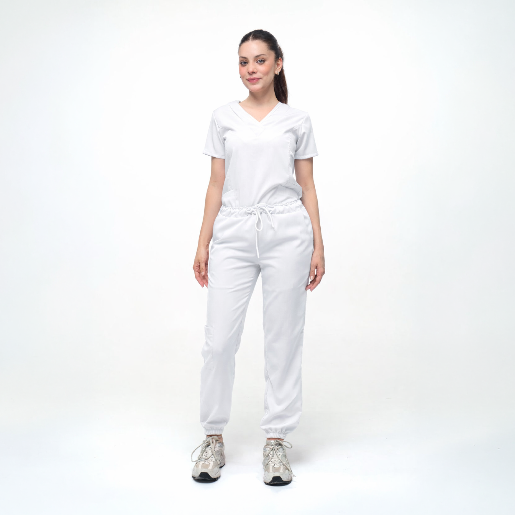 Cuello V con Pantalón - Blanco