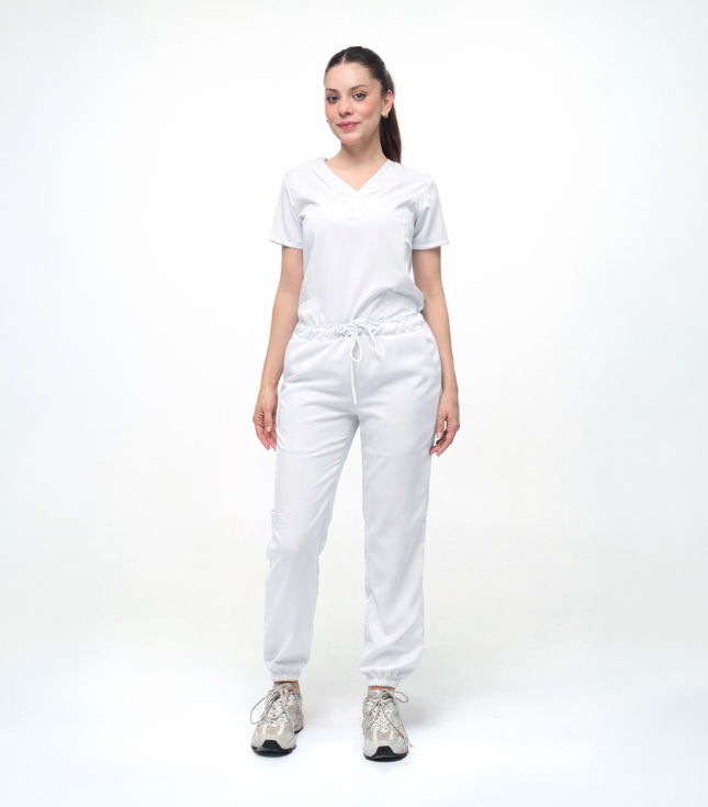 Cuello V con Pantalón - Blanco