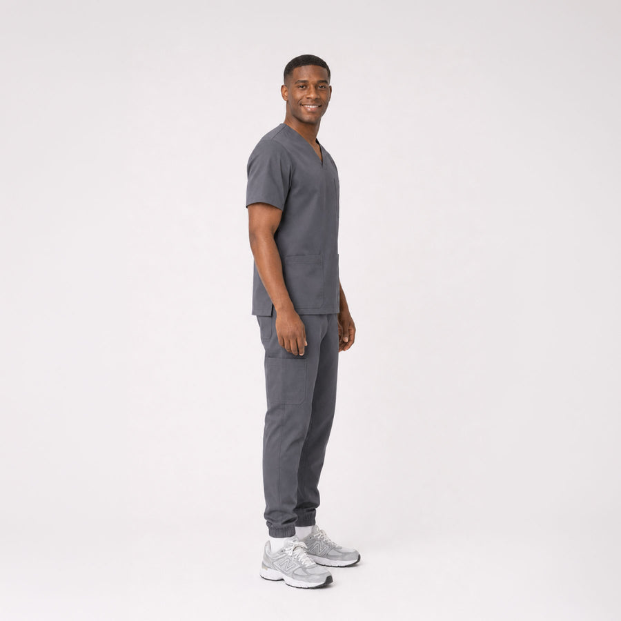 Cuello V con Pantalón - Gris Oxford