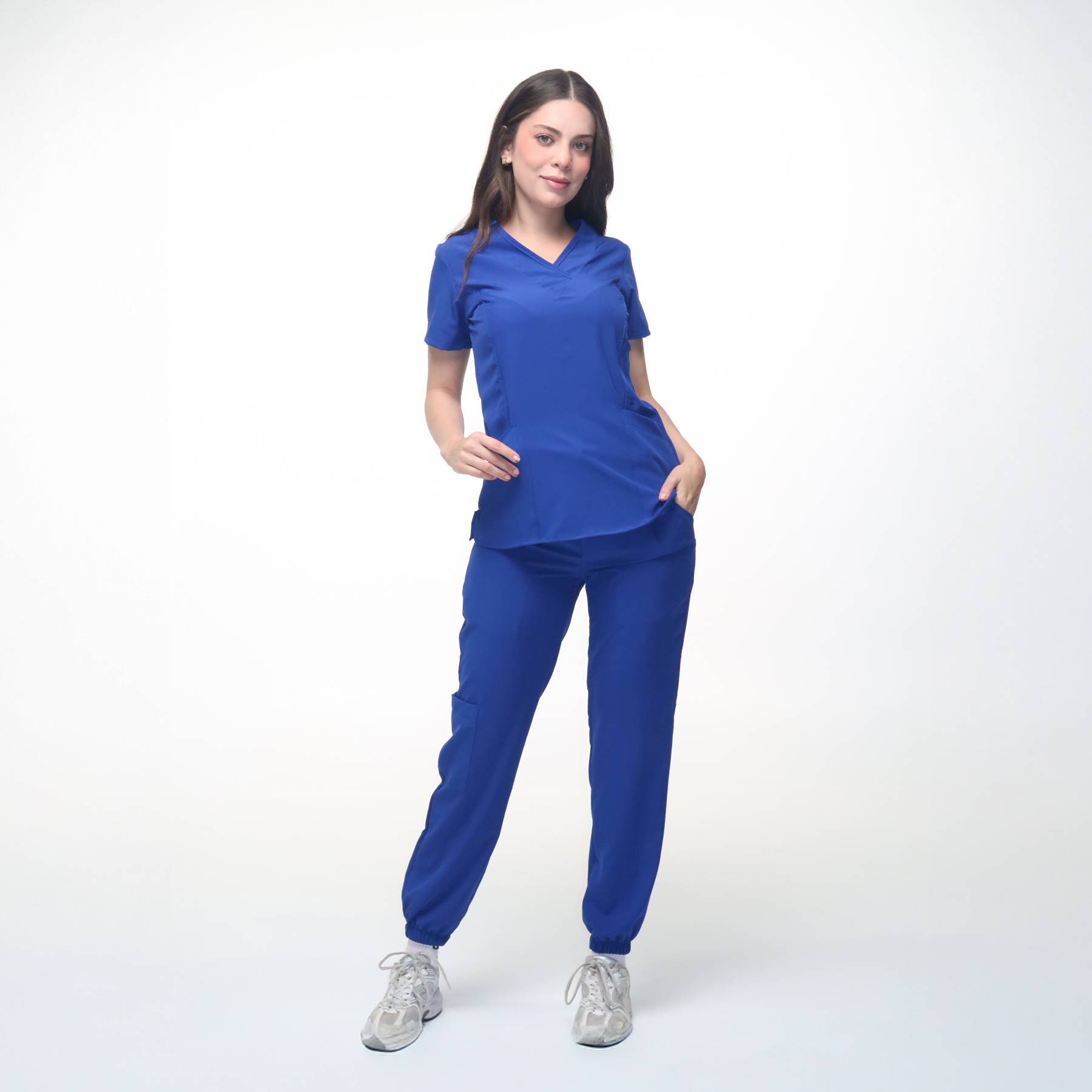 Cuello V con Pantalón - Azul Rey