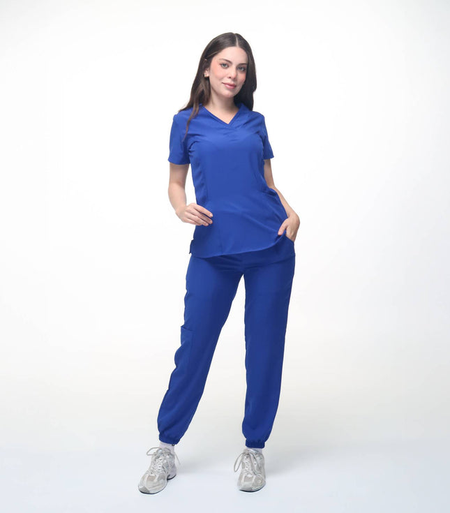 Cuello V con Pantalón - Azul Rey