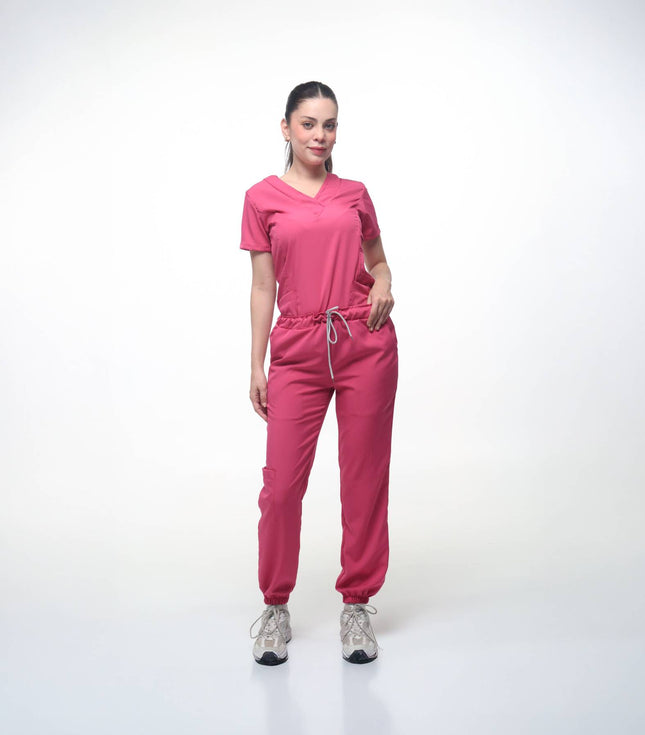Cuello V con Pantalón - Rosa Barbie