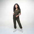 Cuello V con Pantalón - Verde Militar