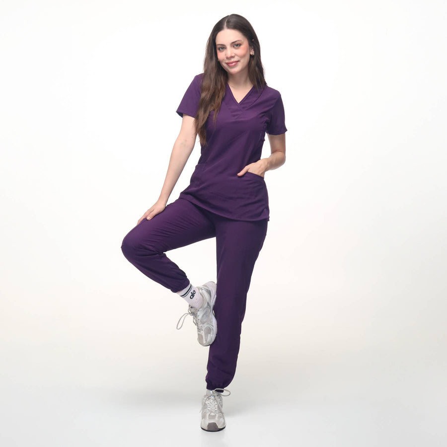 Cuello V con Pantalón - Morado